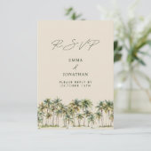 Palm Tree Wedding RSVP Tropical Destination coast (Stehend Vorderseite)