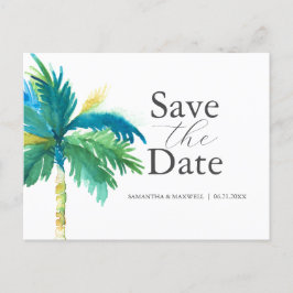 Palm Tree Wedding Save the Date Postkarte
