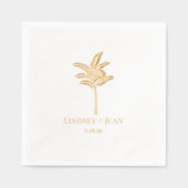 Palm Tree Wedding Servietten Mit Folie (Vorderseite)