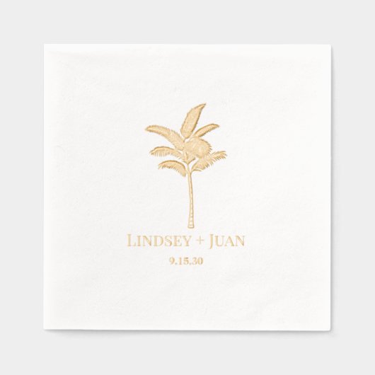 Palm Tree Wedding Servietten Mit Folie (Vorderseite)