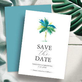 Palm Tree Wedding speichert das Datum der Einladun Save The Date