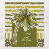 Palm Tree Wedding Weinetikett (Einzelnes Label)