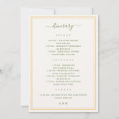Palm Tree Wedding Welcome Letter Itinerary Card Einladung (Rückseite)