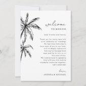 Palm Tree Wedding Welcome Letter Itinerary Card Einladung (Vorderseite)