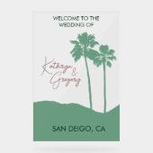 Palm Tree Wedding Willkommen Acrylschild (Vorderseite)