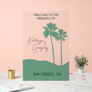 Palm Tree Wedding Willkommen Acrylschild
