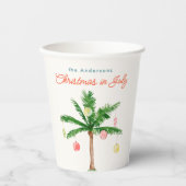 Palm Tree Weihnachten im Juli Sommer Party Waterco Pappbecher (Vorderseite)