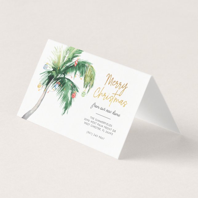 Palm Tree Weihnachtsfeiertag Ankündigung (Vorderseite)