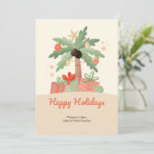 Palm Tree Weihnachtskarte Feiertagskarte (Stehend Vorderseite)