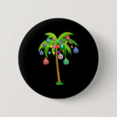 Palm Tree Weihnachtslicht Funny Beach Sommer Button (Vorderseite)