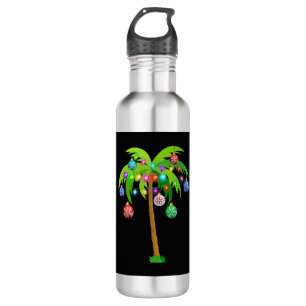 Palm Tree Weihnachtslicht Funny Beach Sommer Edelstahlflasche
