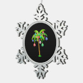 Palm Tree Weihnachtslicht Funny Beach Sommer Schneeflocken Zinn-Ornament (Rechts)