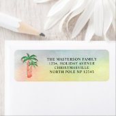 Palm Tree Weihnachtsrückgabe-Adressetikett (Insitu)