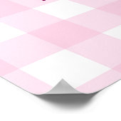 Palm Tree White Pink Checkered Bridal Empfang Poster (Ecke)