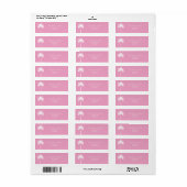 Palm Tree White Pink Elegantes Modern Chic Label (Vorne)