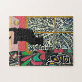 Palm Tree Window, Black Cat Puzzle (Horizontal)