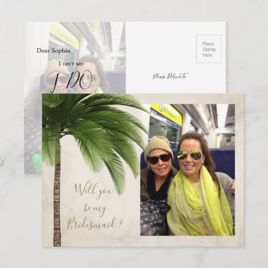 Palm Tree wird meine Einladung zu meiner Bridesmai (Vorne/Hinten)