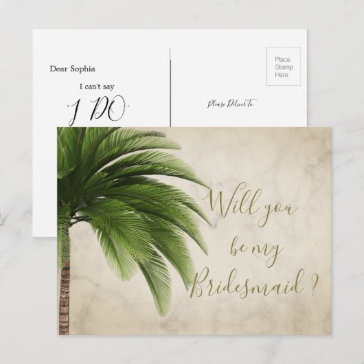Palm Tree wird meine Einladung zu meiner Bridesmai (Vorne/Hinten)