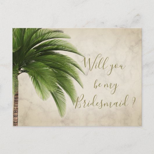 Palm Tree wird meine Einladung zu meiner Bridesmai (Vorderseite)