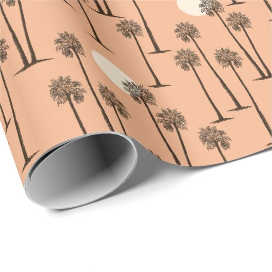 Palm Tree Wüste Sunset Geschenkpapier (Rolleneckpunkt)