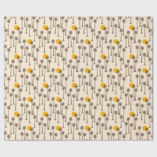 Palm Tree Wüste Sunset Geschenkpapier (Flach)