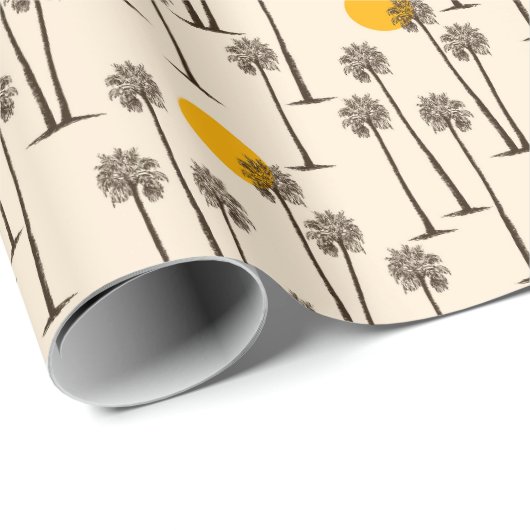 Palm Tree Wüste Sunset Geschenkpapier (Rolleneckpunkt)