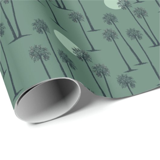 Palm Tree Wüste Sunset Geschenkpapier (Rolleneckpunkt)