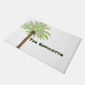 Palm Tree Zeichnend Fußmatte (Schrägansicht)