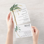 Palm Tree Zielort Entree Choice UAWG Wedding All In One Einladung (Abreißen)