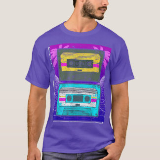 Palm Trees 80s Art Cassette Music Lover Vaporwave T-Shirt