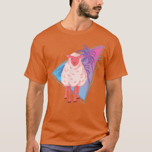 Palm Trees 90s Vaporwave Art Farm Animal Bauer Sh T-Shirt