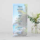 Palm Trees and Beach St. Thomas VI Wedding Menu Menükarte (Stehend Vorderseite)