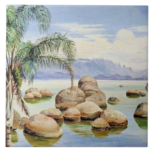 Palm Trees and Boulders, Bay of Rio, Fliese (Vorderseite)