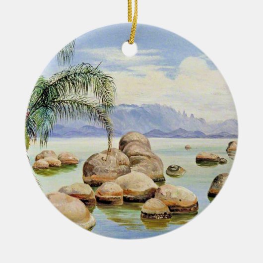 Palm Trees and Boulders, Bay of Rio, Keramik Ornament (Vorne)