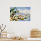 Palm Trees and Boulders, Bay of Rio, Poster (Küche)