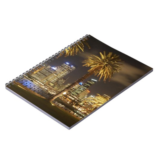 Palm Trees and CBD at Night, Sydney, New South Notizblock (Linke Seite)