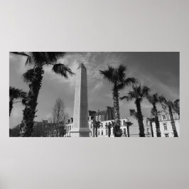 Palm Trees and Obelisk, Boulogne-sur-Mer, Frankrei Poster