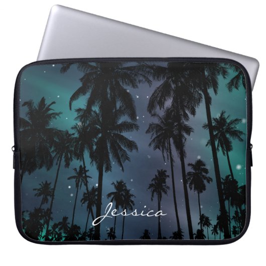 Palm Trees and Starry Night Sky Personalised Laptopschutzhülle (Vorderseite)