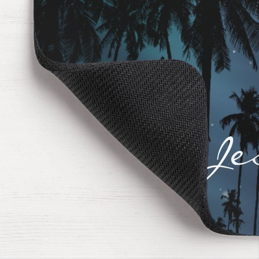 Palm Trees and Starry Night Sky Personalised Mousepad (Ecke)