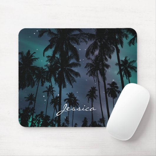 Palm Trees and Starry Night Sky Personalised Mousepad (Mit Mouse)