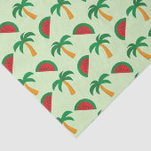 Palm Trees and Watermelon Tropical Pattern Seidenpapier (Ausschnitt)