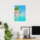 palm trees and white buildings poster (Heimbüro)