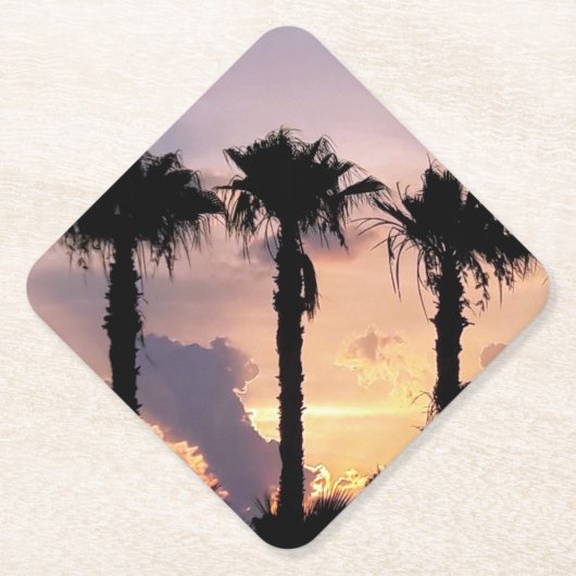 Palm Trees at Sunset Getränke-Untersetzer Untersetzer (Vorderseite)