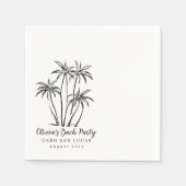 Palm Trees Bachelorette Papier Napkins, einfarbig Serviette (Vorderseite)