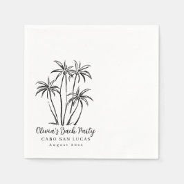 Palm Trees Bachelorette Papier Napkins, einfarbig Serviette