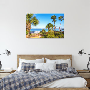Palm Trees Bayside Morning Canvas Print Leinwanddruck