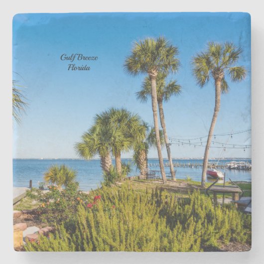 Palm Trees Bayside Morning Stone Untersetzer (Vorderseite)