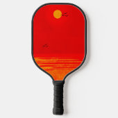 Palm Trees Beach Blazing Sun B Pickleball Schläger (Rückseite)