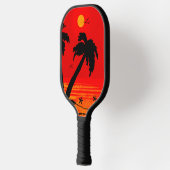 Palm Trees Beach Blazing Sun B Pickleball Schläger (Links)