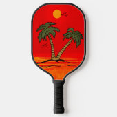 Palm Trees Beach Blazing Sun Pickleball Schläger (Vorderseite)